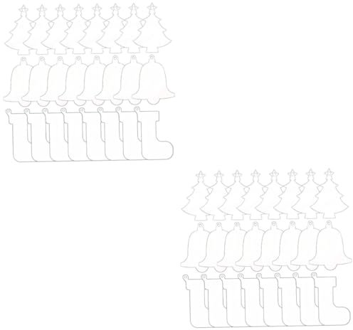 Ciieeo 60 STK Weihnachtsdekorationen Leere Weihnachtskugel selber Machen Weihnachtsbaumschmuck zum Aufhängen Christbaumschmuck Weihnachts anhänger Weihnachtsbaum-Anhänger Weihnachtsdekore