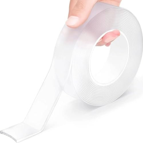 5M Doppelseitiges Klebeband Extra Stark - Waschbares und Spurlos Ablösbar Doppelseitiges Klebeband, für Glas, Holzwände, Küche(5m* 30mm*2mm)