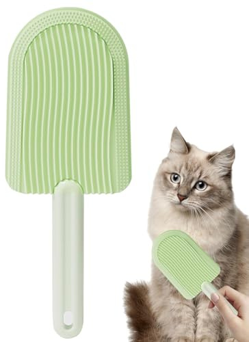 Zungenbürste für Katzen, doppelseitiger Katzenzungen-Kamm, Haustier-Entfilzungsbürste, tragbarer Haustier-Eiscreme-Massagekamm, sanft effektiv Hunde-Unterwollbürste für kurzhaarige Katzen & Hunde