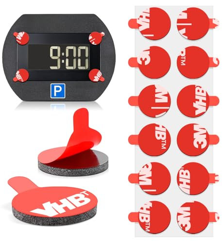 FIXCHORD 3M VHB 5952 Double Sided Replacement Adhesive Pads Set, 12PCS Replacement Adhesive Pads for Needit Park Lite, Adhesive Pads for Electronic Parking Disc, Parking Meter Pad for Windscreens
