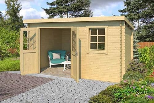 Buttercup Farm Amira 275-Log Cabin, Wooden Garden Room, Timber Summerhouse, Home Office - L400 x W313.9 x H210.9 cm