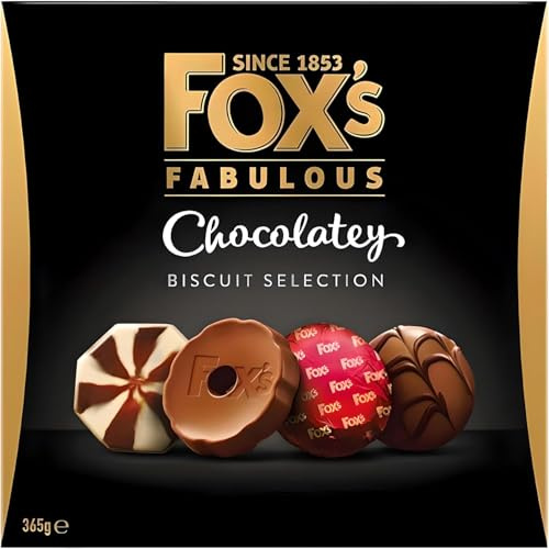 Fox's Fabulously Chocolatey 365g Luxury Biscuit Selection Box, Perfect for Xmas Gifts, Biscuit Gifts, Chocolate Biscuit, Box of Biscuits, Cookies, Milk Chocolate, Dark Chocolate Biscuits (1 Box)