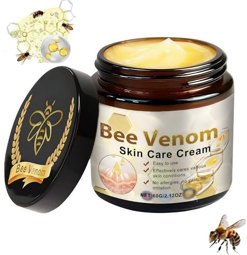 Bienengift Creme, Bee Venom Cream Bienengift-Komplettcreme mit Fortgeschrittener Reparatur Bienengiftsalbe, Schützt, Revitalisiert Ihre Haut täglich, Bienengift Faltencreme, für alle Hauttypen, 60g