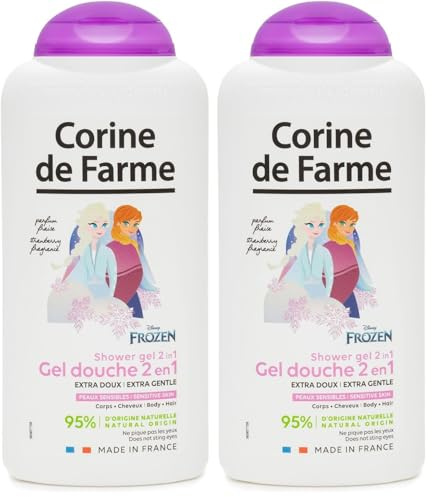 Corine de Farme - Gel Douche Extra-Doux La Reine des Neiges 2 Disney - Gel Lavant 2-En-1 Corps et Cheveux pour Enfant - Formule Peau Sensible, ne Pique pas les Yeux - Flacon Recyclable 300ml