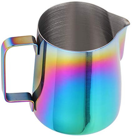 350ml Coffee Pitcher | Latte Art Making Cup with Scale | Colorful Milk Frothing Pitcher for Home/Cafe/Bar | 304 Stainless Steel, Secure Handle