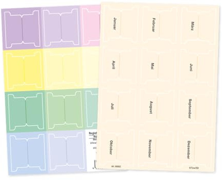 TimeTEX Register-Taben XL 23-tlg - aus Karton-Papier - selbstklebend - 60082