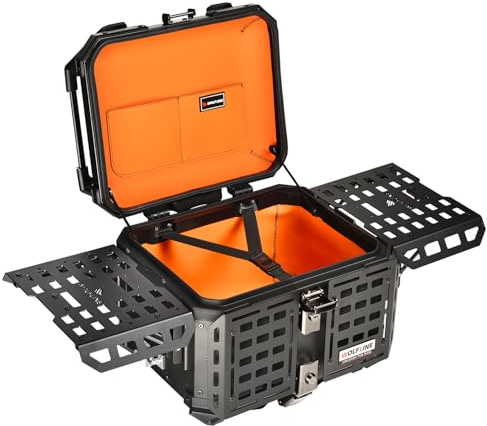 Universal Motorcycle Top Case, 45L Tail Box, Helmet Luggage Storage Trunk