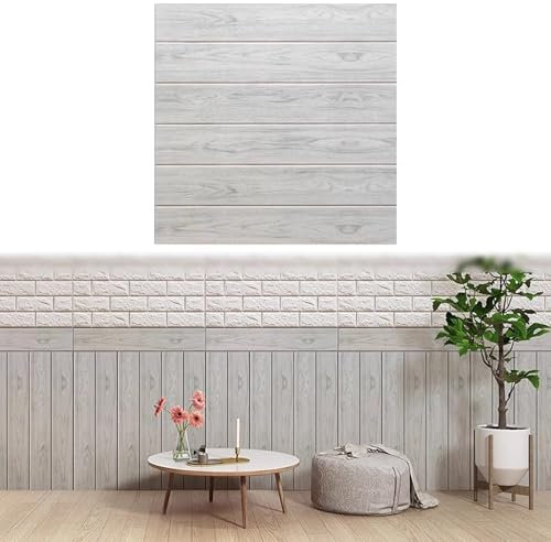 Minglez Deckenfliesen Schlafzimmer-Deckenplatten, Wandpaneele mit Holzmaserung, Stark Klebende Wände, Spritzschutzplatten für Die Veranda, Quadratische Deckenverkleidungen für Bauernhäuser(B,10 Pack)