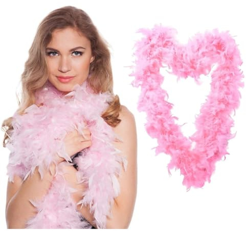 DOKRIN Boas de déguisement pour enfants,2M rose grande écharpe en plumes décoration de fête de mariage bricolage bouquet emballage bandes de plumes