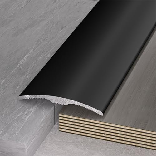Bande de Seuil, Bande de Transition Incurvée En Aluminium, Bandes de Jonction Bois-Carrelage/Bois/Vinyle, Bande de Fermeture/Couvre-Joint Pour Sols Irréguliers/Black