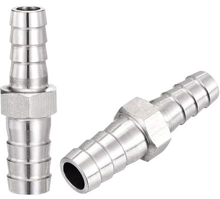Rebower 2 Pack SUS304 Hose Barb to Adapter 1/2(15mm) Barb x 3/8(10mm) | Hose Barbed Fittings for Industrial, Automotive, Fluid Transfer, Home Gardening, and Water Treatment
