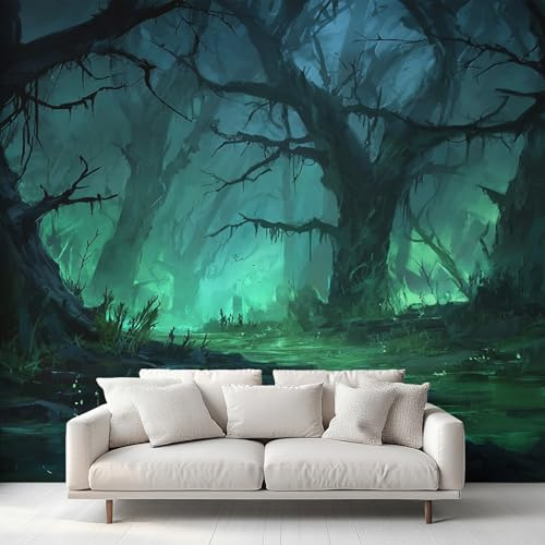 Générique Papier Peint Panoramique Forêt Magique, Papier Peint Forêt Enchantée Fantasy 310 x 250 cm, Photo Décoration Murale, Papiers Peints Intissé Décoration Murale Salon Chambre EL&D48