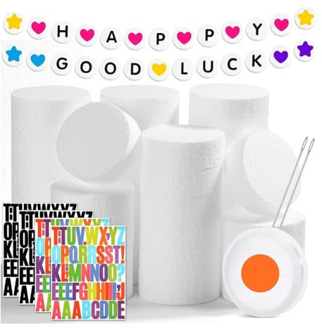 Osmond 36 Pieces Handmade Foam Circles, 3 Inch Foam Discs for Giant Friendship Bracelet Banner Birthday Decoration DIY Project