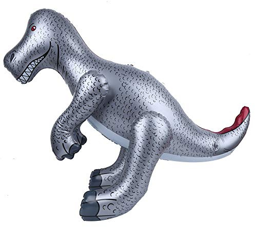 INFLATABLE DINOSAUR MODEL EDUCATIONAL TOY FOR CHILDREN POOL PARTY, SIMULATION TOY GIFT (Tyrannosaurus Rex Silver)