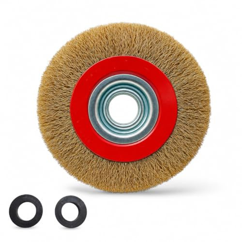 Topolenashop Cepillo circular con disco de alambre de acero de 125 mm (5 pulgadas) para amoladora de banco – Cepillo de alambre ondulado de acero para desbarbado, satinado y pulido de metales 9363542