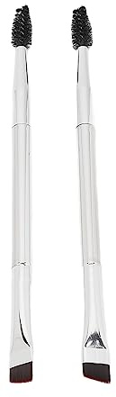 HUSHUI 2 Uds Cepillo para Cejas de Doble Punta, Cepillo de Pestañas en Espiral de Pelo de Fibra Sintética Suave para Aplicación de Polvo de Cejas y Rímel