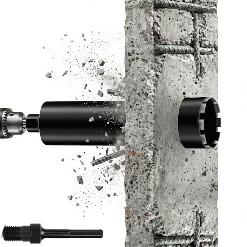 L460 mm Foret Diamant pour Carotteuse, 1 ¼ UNC, Ø 32 mm avec Turbo, avec SDS Max, 2200 rpm - Foret à Carotte à sec et Humide, Couronne Diamantée pour Béton, Maçonnerie, Pierre, Granit