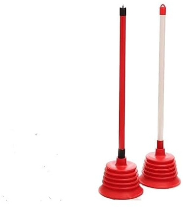 Twin Pack Toilet Plunger Drain Buster – Heavy Duty Vacuum Plunger Drain Unblocker for Toilets & Bathrooms-Red White