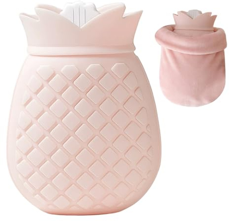 Mini botella de agua caliente para aliviar el dolor, pequeña botella de agua caliente de 350 ml con funda suave extraíble y lavable para espalda, cuello y hombros SPORTING_GOODS.-