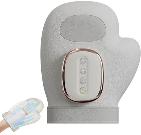 Handmassagegerät mit Thermotherapie,Wireless Wiederaufladbare Massagegerät Elektrisch mit 3 Modi & 5 StäRke,Handmassager mit Wärme & Kompression bei Arthritis & Karpaltunnelsyndrom,ideale Geschenke