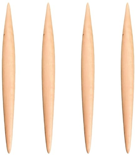 CALLARON Mattarello in Legno 4 Pezzi Rullo per Impastare da Cucina Antiscivolo Rullo per Pasta Domestico per Pasta Biscotti e Ravioli Uso Quotidiano