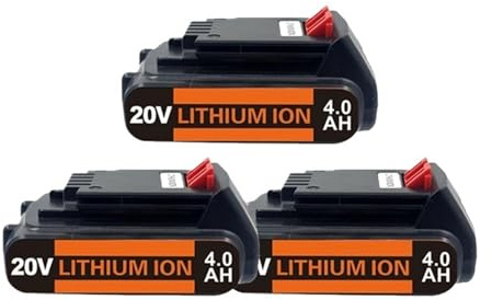8.0Ah 18V/20V Replacement Battery ，Compatible for Black & Decker， LBX20 LBXR20 LB20 LBXR2020 LBX4020 LB2X4020-OPE LBXR20-OPE(3PCS 4.0Ah)