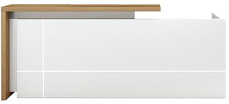 JQslycdmv Empfangstheke, Mit Zwei abschließbaren Schubladen und Zwei Schränken, ideal für Büro, Salon, Geschäft oder Café(Right)