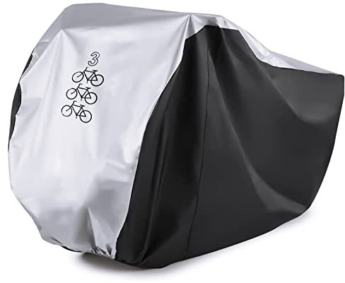 Maveek For 3 Bike Cycle Bicycle Rain Waterproof UV Protection Triple Bikes Cover All Weather Dust Resistant