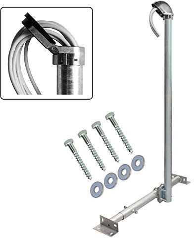 Premium X Basic X120-48 SAT TV Teleskop-Dachsparrenhalter 120cm Mast 48mm Stahl Dach-Sparren-Halterung für Satelliten-Antenne Satellitenschüssel inkl. ALU-Mastkappe Befestigung