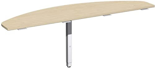 Geramöbel Anbautisch mit Stützfuß, inkl. Verkettungsmaterial, höhenverstellbar, 1800x500x680-860, Ahorn/Silber