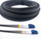 Elfcam® - Cables de Fibra Óptica Blindados LC/UPC a LC/UPC OS2 Monomodale Duplex 9/125um LSZH, para Instalaciones en Exteriores e Interiores, Negro, 30M