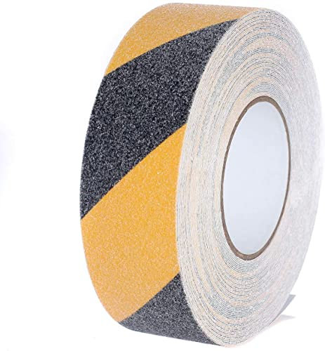 15 mx5 cm, ruban antidérapant améliorant la prise en main, adhésif puissant, autocollant de sécurité antidérapant pour intérieur et extérieur, pour la sécurité du travail, 15 mx5 cm, noir et jaune