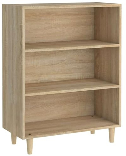 vidaXL Sideboard mit 3 Ablagen Schrank Bücherregal Standregal Beistellschrank Kommode Anrichte Regal Sonoma-Eiche 69,5x32,5x90cm Holzwerkstoff