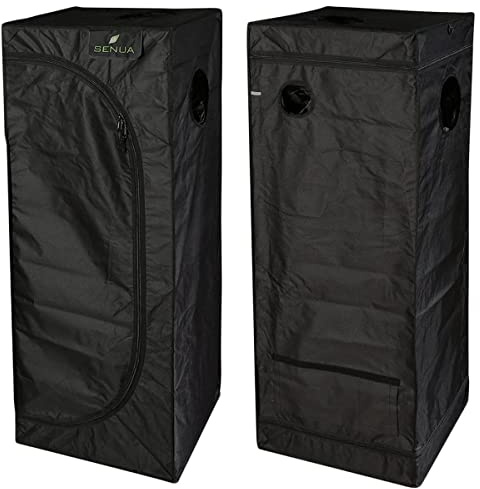 Senua 600D Mylar Hydroponic Wasserabweisendes Wachstumszelt mit Beobachtungsfenster und herausnehmbarer Bodenwanne, Werkzeugtasche für Zimmerpflanzensämling, Anzucht, Blüte usw (120 x 120 x 200 cm)