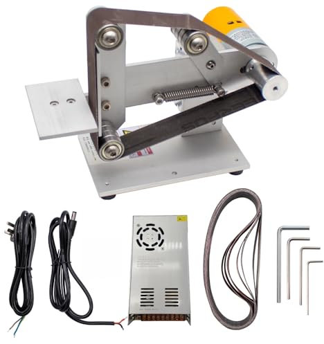 LeTkingok AC 100-240V Mini-Bandschleifer, 360W Elektrische Polier- und Schleifbandmaschine 30x533MM Mikro-Messerschärfer DIY-Bank-Schleifmaschine 4800RPM