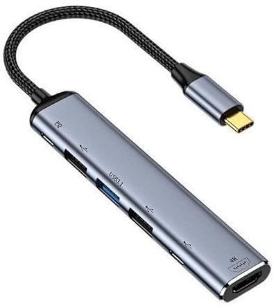 xiwai Adaptateur multiport USB 3.1 USB-C vers HDMI 4K Dual USB 3.0 de type C - 60 Hz - Avec port d'alimentation PD femelle de 100 W