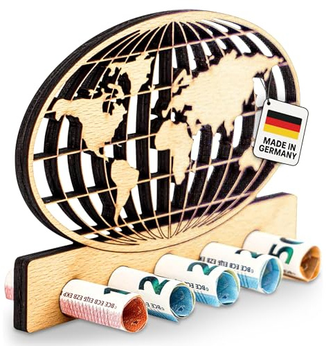 DARO Design - Weltkarte, Globus, Reise - Geldgeschenk Holz