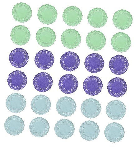 GLEAVI 300stücke Einweg-spitzenpapier Deckchen Öl-absorbierend Für Kuchen Hochzeiten Feiern Und Lebensmittel-dekoration Blau Grün