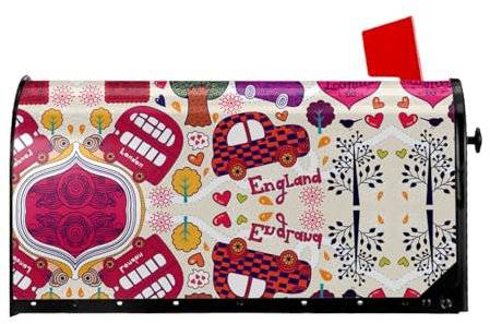 School Newspaper in English Mailbox Covers Magnetic 21x18 Inch Mailbox Wrap Post Letter Box Cover for Garden Yard Decor