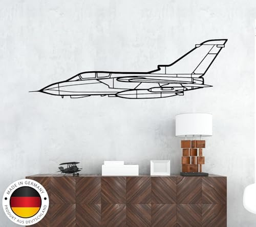 Tornado Flugzeugsilhouette, Flugzeug-Metalldekor, Wandkunst aus Metall (Größe: 31 / 80 cm)