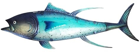 EUROCATCH Thunfisch - Wanddekoration - 80cm - 3D - Metall und Glas - Kunst - Mancave Deko - Wanddekoration - Geschenkidee
