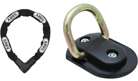ABUS CityChain 1010 - Fahrradschloss aus gehärtetem Stahl, Sicherheitslevel 12, Schwarz, Wand- und Bodenanker Granit WBA 75