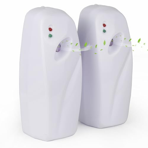 Automatic Air Freshener Spray Dispenser 2-Pack,Wall Mounted/Free Standing Automatic Air Fresheners for Home and Commercial Use,Automatic Spray Dispenser Adjustable Scent Release Setting