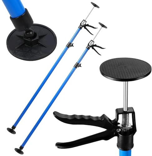ISOISL 2er Set Deckenstütze, Montagestütze bis 50kg Tragkraft,Teleskopstützen bis 45°,Montagestütze 115-290cm,Einhandstütze für Wände, Decken,Stützen Höhenverstellbar,Deckenstützen aus Stahl
