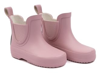 Mikk-line Bottes courtes en caoutchouc pour enfant | Bottes en caoutchouc pieds nus pour enfants | Bottes de pluie à enfiler résistantes aux intempéries | Chaussures d'extérieur imperméables à la