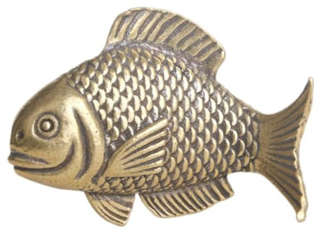 Cabilock Retro Messing Fisch Figurine Dekorativ Tier Statue Schreibtischgewicht Kleines Handgefertigtes Messingkunst-dekoobjekt Für Büro Und Zuhause