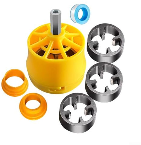 Rohrgewinde-Set mit 30,5 cm, 86,4 cm und 2,5 cm Schneideisen für PVC-Rohreinfädeln und Heimwerkerarbeiten