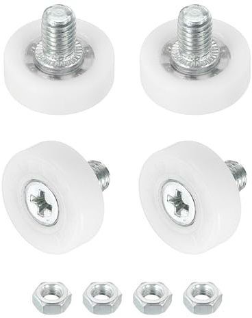 QUARKZMAN Confezione da 4 Ruote per Cassetti in Nylon 19mm Guide Scorrevoli | Ruote di Ricambio per Pulegge Cassetti Armadi Cuscinetto, per Parti Mobili Armadio Armadio, con Dadi
