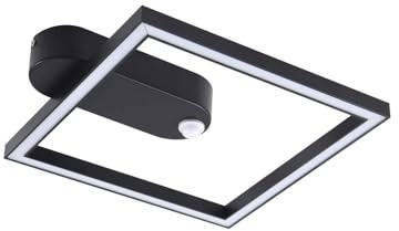 Lindby LED-taklampa med sensor Yulla rörelsedetektor (modern) i svart av aluminium (1 flammad) – taklampa, lampa, halllampa