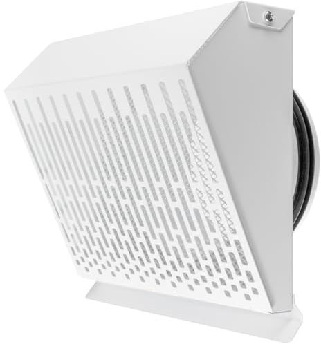 Vent Systems Rejilla de ventilación de escape de 160 mm con junta de goma – tubo blanco extractor con cubierta para exterior – Montaje en canal o superficie – Rejilla de protección contra la